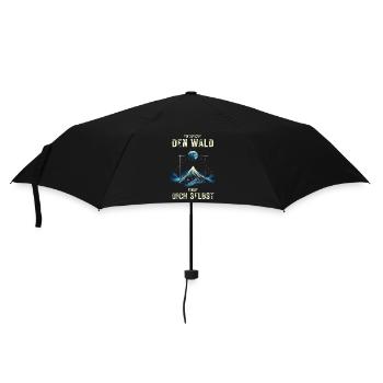 Entdecke den Wald - Natur Wandern Outdoor - Regenschirm (klein) - Schwarz - Vorne