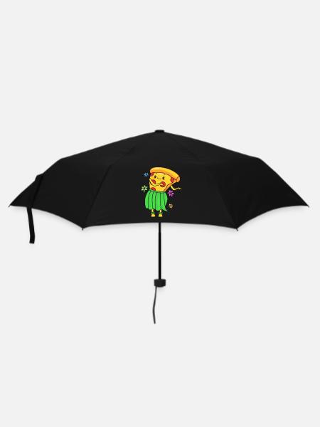 Pizza Hawaii - Regenschirm (klein) - Schwarz