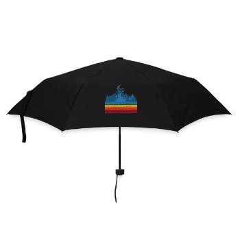 Mountain bike adventure in the forest - Umbrella (small) - black - Front