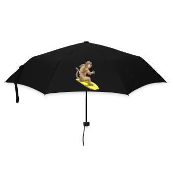 Monkey Surfing Surfboard Summer - Umbrella (small) - black - Front