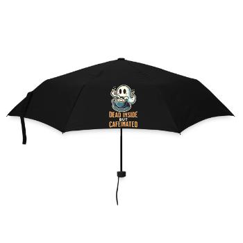 Lustiges Kaffee Gespenst Halloween Spruch Design - Regenschirm (klein) - Schwarz - Vorne