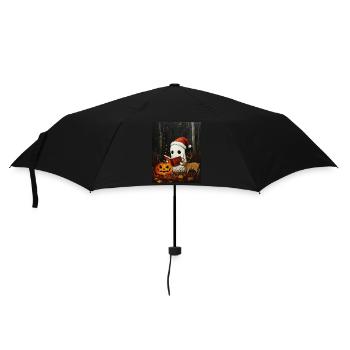 Cadeau d’Halloween fantôme avec décoration de chapeau de Noël - Parapluie standard - noir - Devant