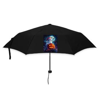Cadeau d’Halloween fantôme avec décoration de chapeau de Noël - Parapluie standard - noir - Devant