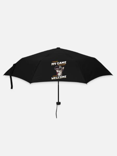 I just paused my game to be here - Katze mit VR - Regenschirm (klein) - Schwarz