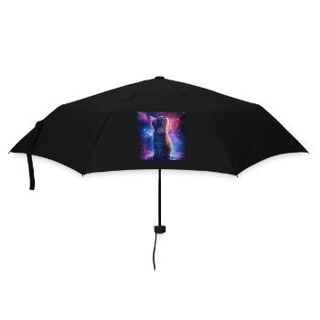 Katze - Regenschirm (klein) - Schwarz - Vorne