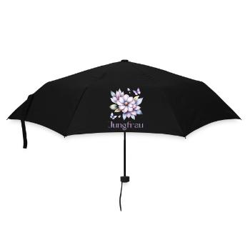 Elegantes Jungfrau Sternzeichen Aquarell Geschenk - Regenschirm (klein) - Schwarz - Vorne