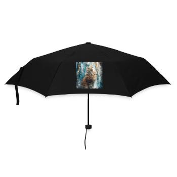 Katze - Regenschirm (klein) - Schwarz - Vorne
