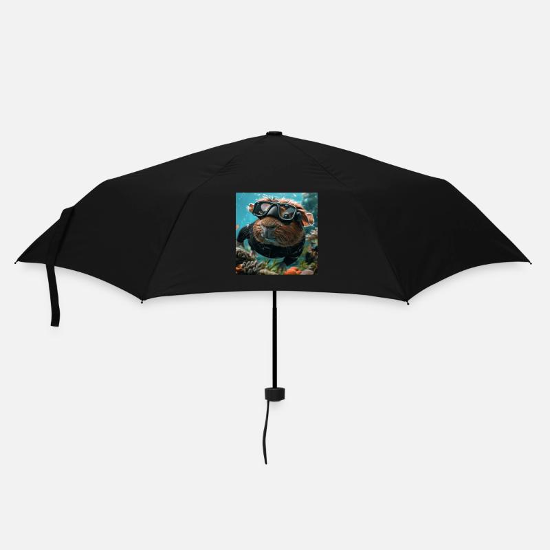 Meerschweinchen - Regenschirm (klein) - Schwarz