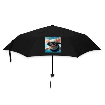 Schwein - Regenschirm (klein) - Schwarz - Vorne