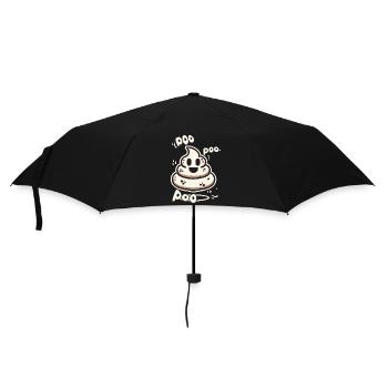 Lustiges Kackhaufen Gespenst Poo Anstatt Boo - Regenschirm (klein) - Schwarz - Vorne
