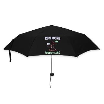 Marathon Runner Run More Worry Less Running - Umbrella (small) - black - Front
