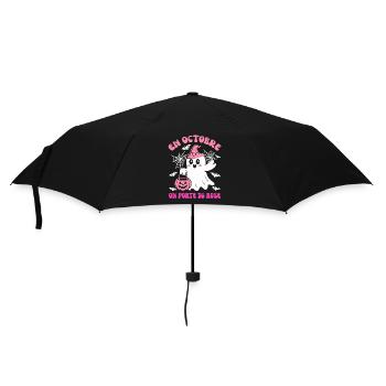 Cancer Du Sein En Octobre On Porte Du Rose - Parapluie standard - noir - Devant