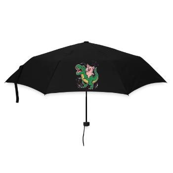 Schwein - Regenschirm (klein) - Schwarz - Vorne