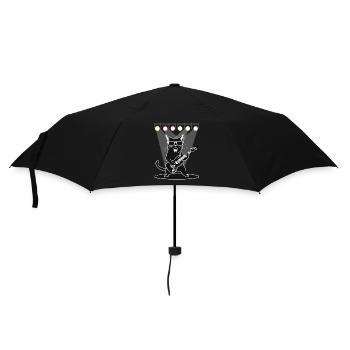 Chat avec des lunettes de soleil jouant de la guitare sur scène - Parapluie standard - noir - Devant