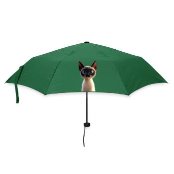Siamkatze Siam Katze Siamese Cat Siamesen Katzen - Regenschirm (klein) - Flaschengrün - Vorne