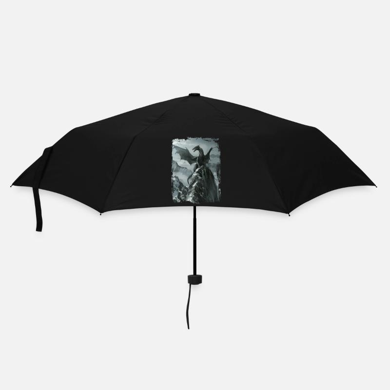 Drachen - Regenschirm (klein) - Schwarz
