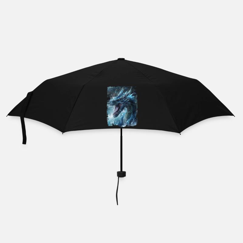 Drachen - Regenschirm (klein) - Schwarz