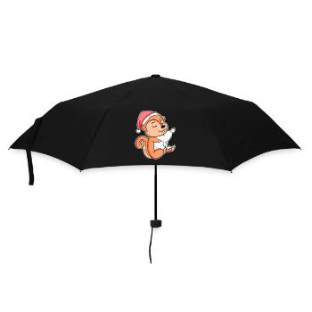 Écureuil mignon fatigué dormir à Noël - Parapluie standard - noir - Devant