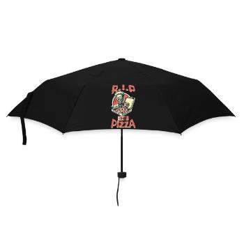 Spooky Lustiger Pizzaliebhaber Zombie - Regenschirm (klein) - Schwarz - Vorne