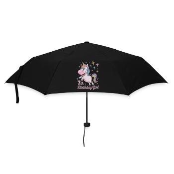 Funny Unicorn 7th Birthday Girl - Umbrella (small) - black - Front