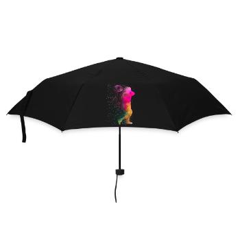 Drôle de joueur de tennis raquette arc-en-ciel - Parapluie standard - noir - Devant