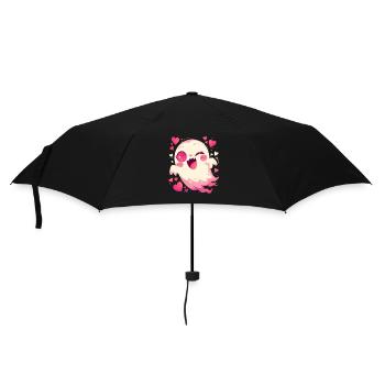 Cute Halloween Geist Herzchen Gespenst Spuk - Regenschirm (klein) - Schwarz - Vorne