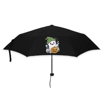 Halloween Geist Geschenk Frauen Männer Kinder Deko - Regenschirm (klein) - Schwarz - Vorne
