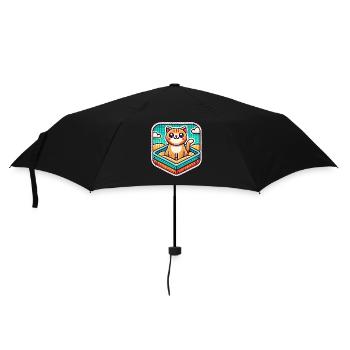 Cute Cat sitting in the sandbox - Umbrella (small) - black - Front