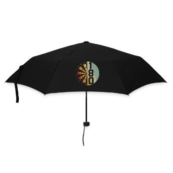 Dart Geschenk Dartboard Dartspieler Bullseye - Regenschirm (klein) - Schwarz - Vorne