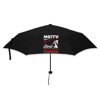 Christmas Badminton Merry Christ Smash - Umbrella (small) - black - Front