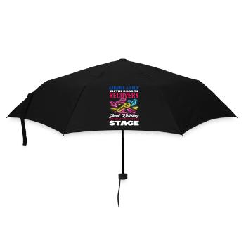Karaoke-A-Holic Auf Dem Weg Zur Bühne - Regenschirm (klein) - Schwarz - Vorne
