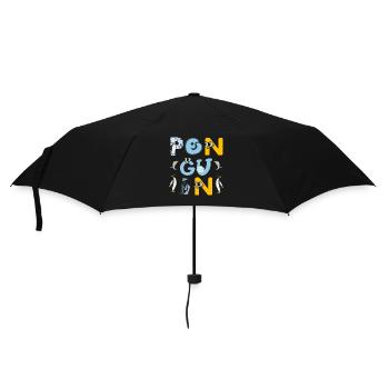 Penguin Friends Playful Typography - Umbrella (small) - black - Front