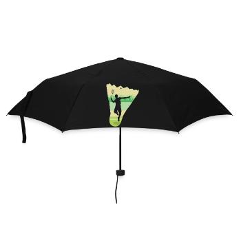 Badminton Retro Shuttlecock Player - Umbrella (small) - black - Front