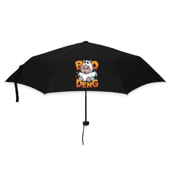 Funny Hippo Motif Moo Deng for Halloween - Umbrella (small) - black - Front