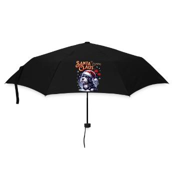 Santa Claus Dog Christmas Men & Women - Umbrella (small) - black - Front
