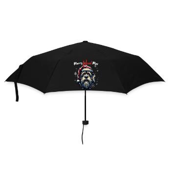 Père Noël Chien Noël Hommes et femmes - Parapluie standard - noir - Devant