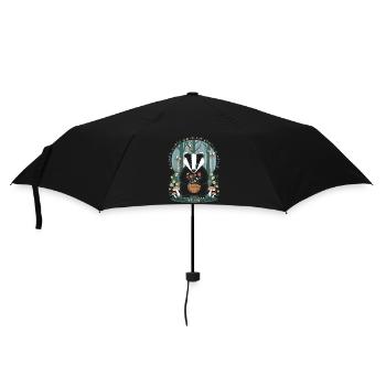 Cottagecore Blaireau Avec Des Fleurs Dans Les Bois - Parapluie standard - noir - Devant