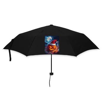 Halloween Gift Pumpkin with Santa Hat Decoration - Umbrella (small) - black - Front