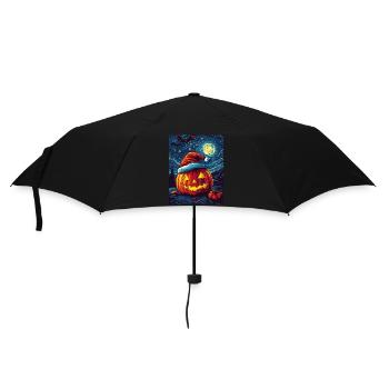Halloween Gift Pumpkin with Santa Hat Decoration - Umbrella (small) - black - Front