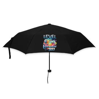 Level 8 Unlocked since 2017 Birthday - Umbrella (small) - black - Front