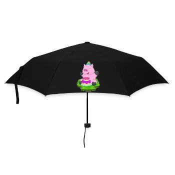 Gâteau d’anniversaire cochon - Parapluie standard - noir - Devant