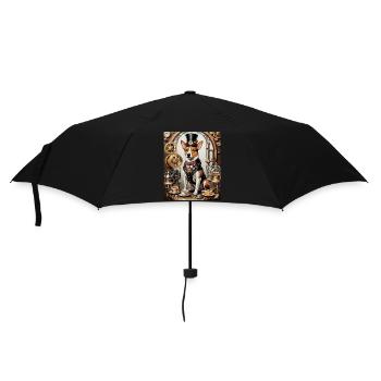 Steampunk Corgi Aristocrat Steampunk Corgi - Umbrella (small) - black - Front