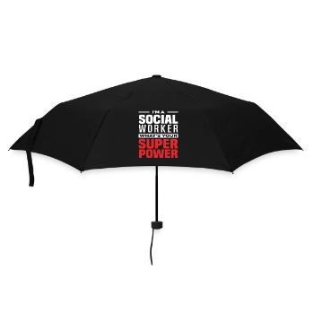 Ich Bin Sozialarbeiterin Was Ist Deine Superkraft - Regenschirm (klein) - Schwarz - Vorne