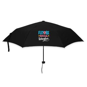 Future social worker with flower - Umbrella (small) - black - Front