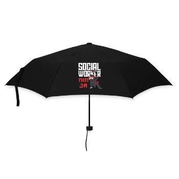 Social Worker Ninja Warrior Design - Umbrella (small) - black - Front