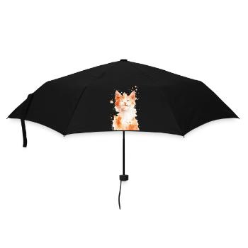 Katze - Regenschirm (klein) - Schwarz - Vorne