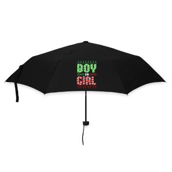 Weihnachten Gender Reveal Neugeborenes Babysprüche - Regenschirm (klein) - Schwarz - Vorne