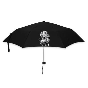 Löwe - Regenschirm (klein) - Schwarz - Vorne