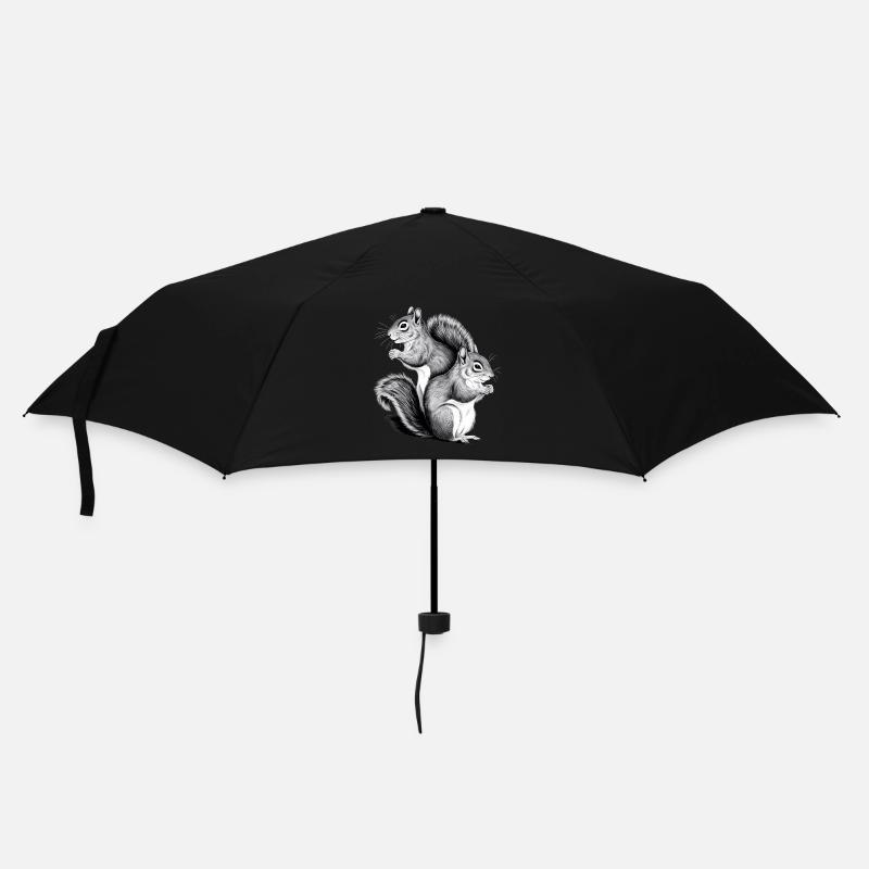 Eichhörnchen - Regenschirm (klein) - Schwarz