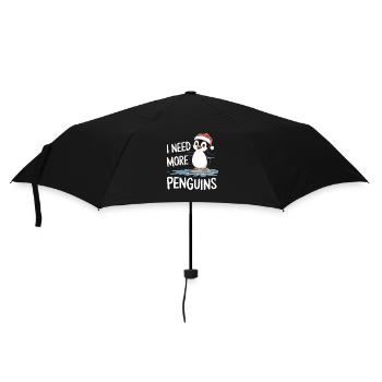Ich Brauche Mehr Pinguine Lustig Weihnachten - Regenschirm (klein) - Schwarz - Vorne
